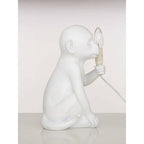 White Finish Monkey Lamp | Boho