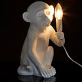White Finish Monkey Lamp | Boho