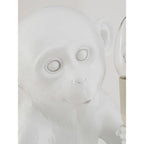 White Finish Monkey Lamp | Boho