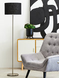 Black Waffle Effect Shade Floor Lamp | Forma