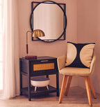 Antique Brass Finish Task Lamp with Wood Base | Sydnee