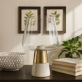Table Lamp with Marble Base and Glass Shade | Sebah