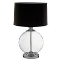 Small Glass Table Lamp with Black Silk Shade | Edna