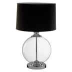 Small Glass Table Lamp with Black Silk Shade | Edna