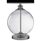 Small Glass Table Lamp with Black Silk Shade | Edna