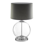 Glass Table Lamp with Grey Linen Shade | Edna