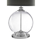 Glass Table Lamp with Grey Linen Shade | Edna