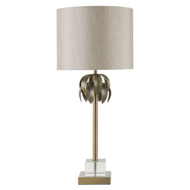 Antique Brass Palm Tree Design Table Lamp | Herta