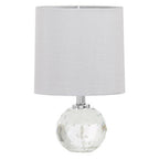 Crystal Base Table Lamp with Grey Shade | Helma
