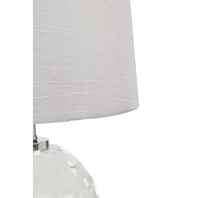Crystal Base Table Lamp with Grey Shade | Helma