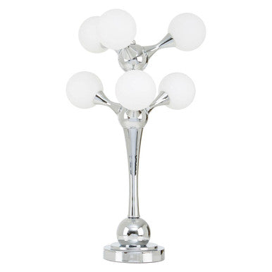 Chrome 6 Light Table Lamp with Glass Shades | Heba