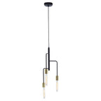 3 Bulb Gold and Black Pendant Light | Lagona