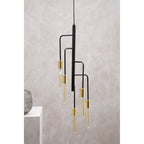 5 Bulb Gold and Black Pendant Light | Lagona