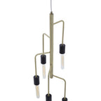 5 Bulb Antique Brass Pendant Light | Lagona
