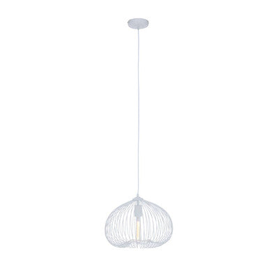 1 Bulb White Finish Pendant Light | Lavis