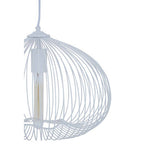 1 Bulb White Finish Pendant Light | Lavis