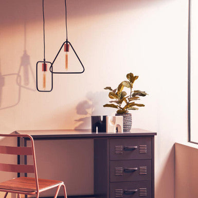 Black and Copper Finish Pendant Light | Lavis
