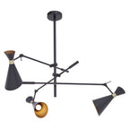 3 Shade Black and Gold Pendant | Linox