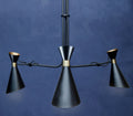 3 Shade Black and Gold Bent Arm Pendant | Linox