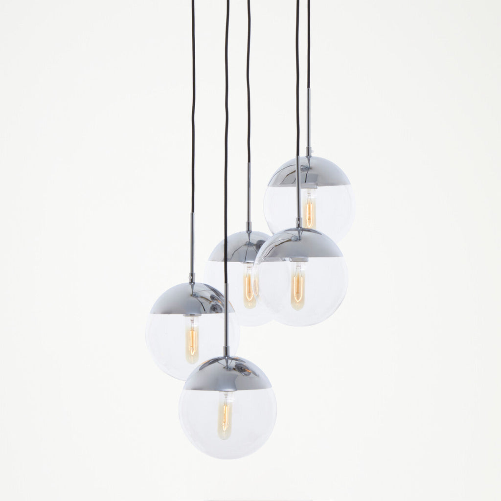 Chrome Finish Five Pendant Lights | Revive