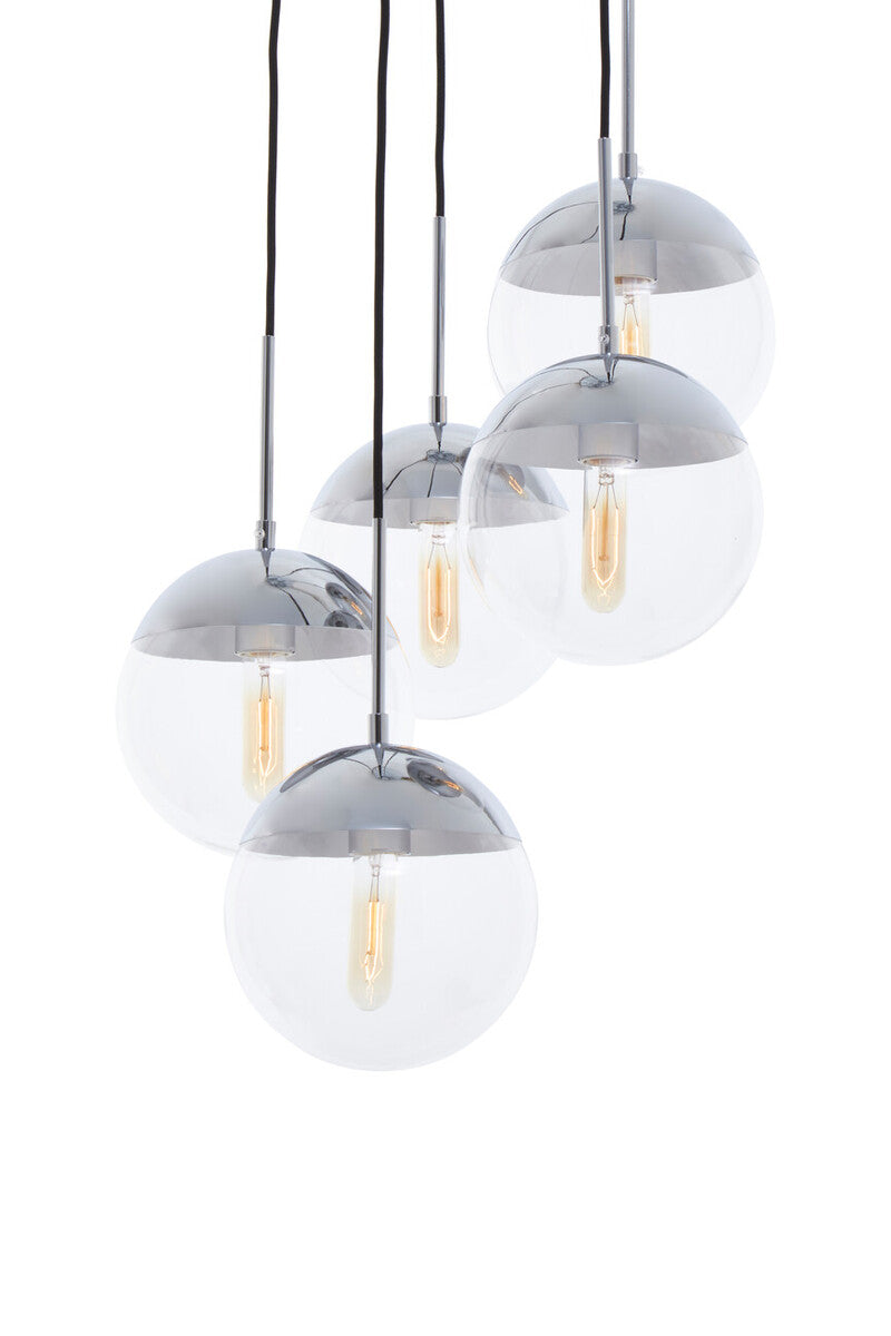 Chrome Finish Five Pendant Lights | Revive