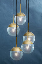 Gold Finish Five Pendant Lights | Revive
