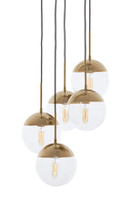 Gold Finish Five Pendant Lights | Revive