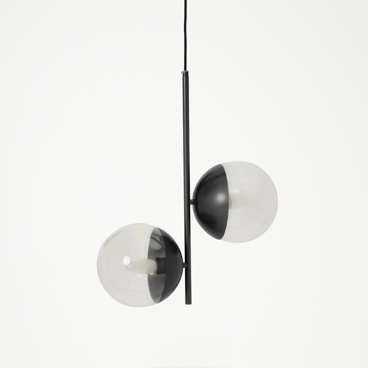 Black Finish 2 Bulb Pendant Light | Revive