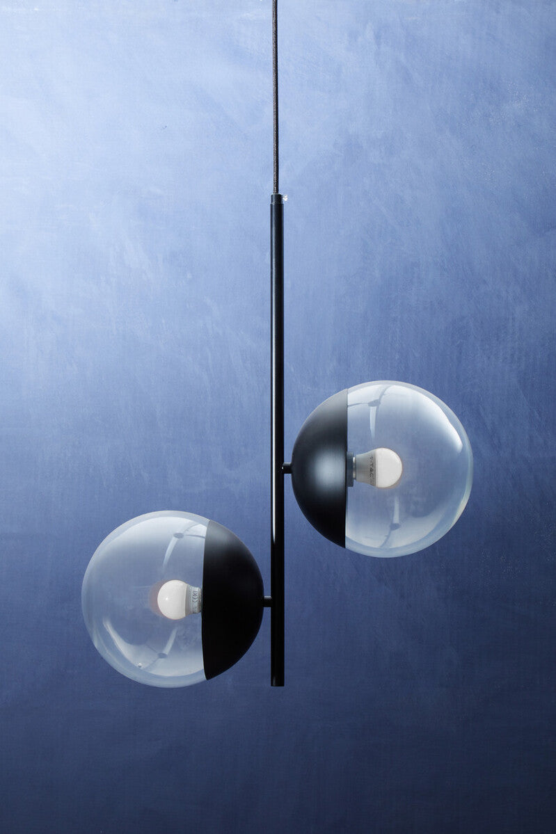 Black Finish 2 Bulb Pendant Light | Revive