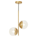 Gold Finish Pendant Light with Two Glass Shades | Revive