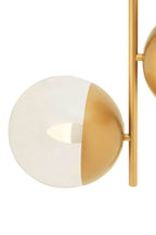 Gold Finish Pendant Light with Two Glass Shades | Revive