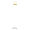 Gold Finish Metal Floor Lamp with White Marble Base | Revive