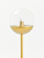 Gold Finish Metal Floor Lamp with White Marble Base | Revive