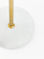 Gold Finish Metal Floor Lamp with White Marble Base | Revive