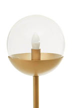 Gold Finish Metal Floor Lamp with White Marble Base | Revive