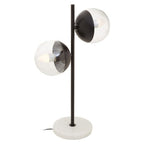 Two Light Black Metal and Marble Table Lamp | Revive