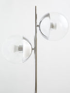 Two Light Chrome and White Marble Table Lamp | Revive