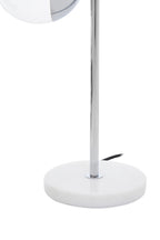 Two Light Chrome and White Marble Table Lamp | Revive