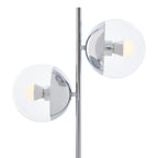 Two Light Chrome and White Marble Table Lamp | Revive
