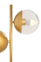 Two Light Gold Finish Table Lamp with White Marble Base | Revive