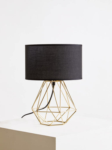 Black and Gold Finish Table Lamp | Wyra
