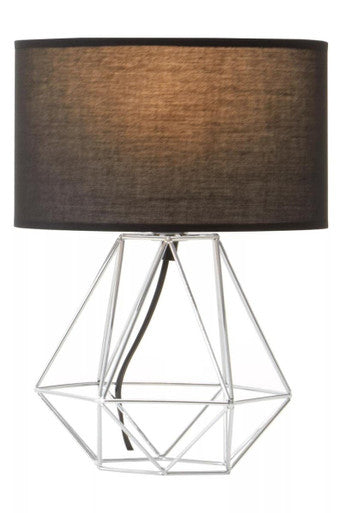 Black and Chrome Finish Table Lamp | Wyra