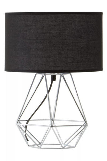 Black and Chrome Finish Table Lamp | Wyra