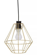 Champagne Gold Cage Pendant Light | Wyra