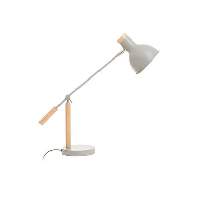 Matte Grey and Wood Adjustable Desk Lamp | Stockholm