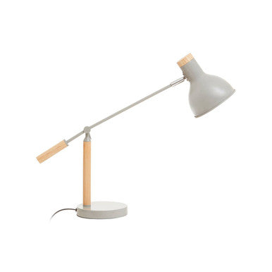 Matte Grey and Wood Adjustable Desk Lamp | Stockholm