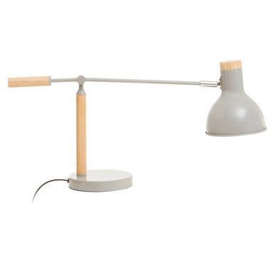 Matte Grey and Wood Adjustable Desk Lamp | Stockholm