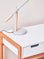 Matte Grey and Wood Adjustable Desk Lamp | Stockholm
