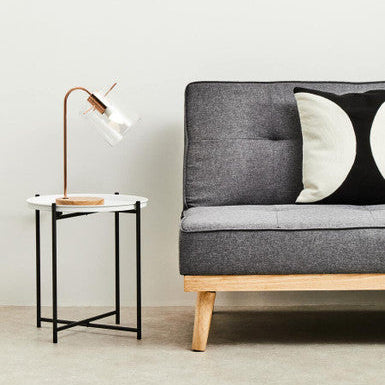 Shiny Copper Curved Table Lamp | Stockholm