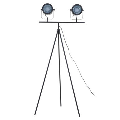 Two Spotlight Matte Black Tripod Floor Lamp | Stockholm